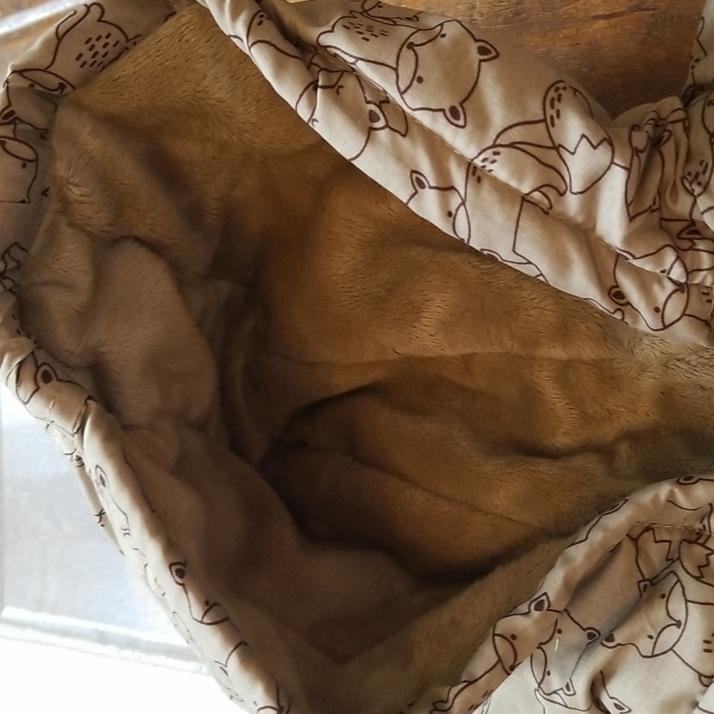 Carters Baby Sack Tan Brown Fox Print Car Seat Coat - Picture 5 of 10